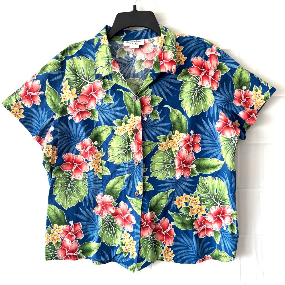 NWOT Hawaiian Reserve Hibiscus Hawaiian Shirt Island Style SZ XL